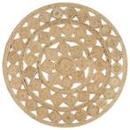 vidaXL Vloerkleed handgemaakt 120 cm gevlochten jute, Verzenden, Nieuw, Bruin