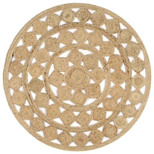vidaXL Vloerkleed handgemaakt 120 cm gevlochten jute, Huis en Inrichting, Stoffering | Tapijten en Kleden, Bruin, Nieuw, Verzenden