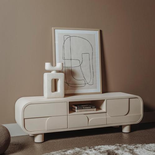 *WOONWINKEL* Tower Living Alviano Beige Tv-meubel Organisch, Huis en Inrichting, Kasten | Televisiemeubels, Nieuw, Verzenden