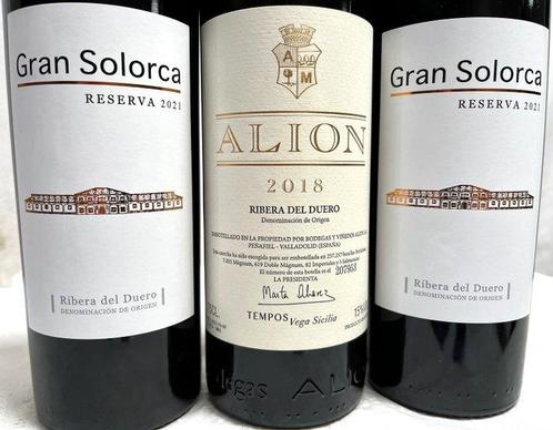 2018 Tempos Vega Sicilia, Alion &amp; 2021 x2 Gran Solorca,, Verzamelen, Wijnen