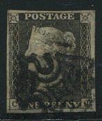 Groot-Brittannië 1840 - Penny black PLATE 11 - Stanley, Postzegels en Munten, Gestempeld