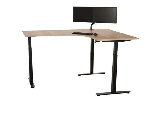 Hoekbureau rond YOUP zwart eiken 240x200, Zakelijke goederen, Kantoor en Winkelinrichting | Kantoormeubilair en Inrichting, Ophalen of Verzenden