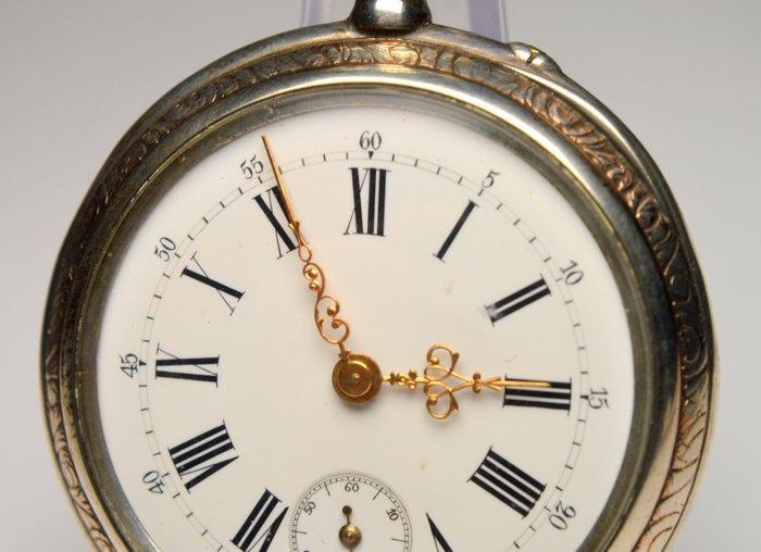 Antique 19th century - 800 Silver - Cylindre 10 Rubis -, Sieraden, Tassen en Uiterlijk, Horloges | Heren