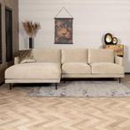 40% Korting: Velvet hoekbank Denver beige links, Ophalen, Zo goed als nieuw, Stof, Velvet chique