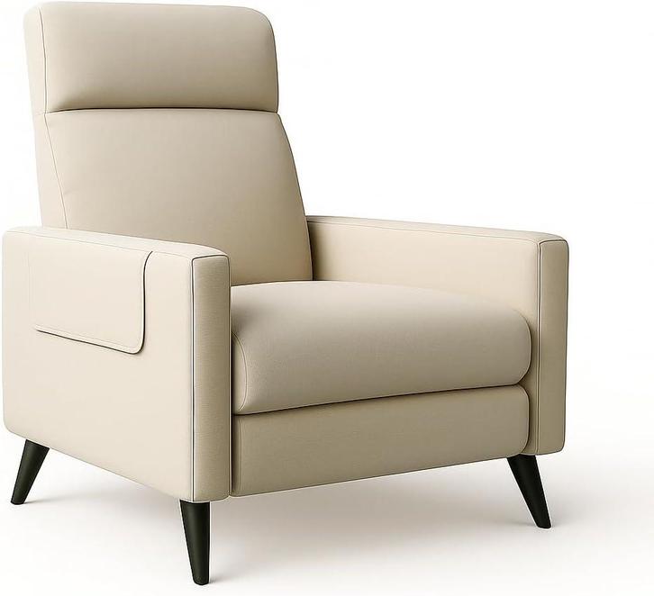 Fauteuil met armleuning - Relaxfauteuil - Relaxstoel - Beige, Huis en Inrichting, Fauteuils, Zo goed als nieuw, Verzenden