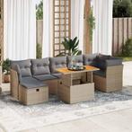 vidaXL 8-delige Loungeset met kussens poly rattan acacia, Verzenden, Nieuw, Rotan, Loungeset