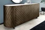 Design Dressoir REFLECTION 150cm wit keramiek marmer brons, Huis en Inrichting, Kasten | Dressoirs, Ophalen of Verzenden, Nieuw