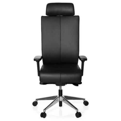 Bureaustoel | Met Armleuning | Leder | Zwart | Ergonomisch, Huis en Inrichting, Bureaus, Nieuw, Verzenden