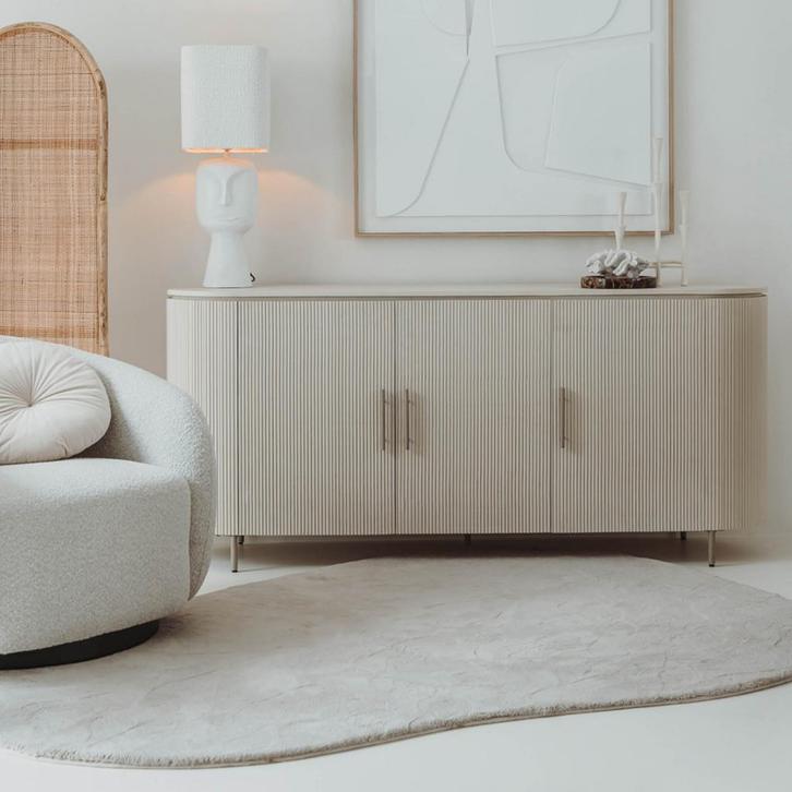 *WOONWINKEL* Tower Living Corbetta Lichtgrijs Dressoir Met R, Huis en Inrichting, Kasten | Dressoirs, Nieuw, Verzenden