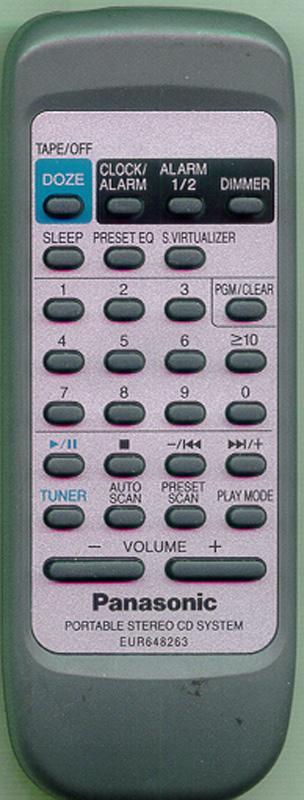 Afstandsbediening Panasonic eur648263 RX-DX1, Audio, Tv en Foto, Afstandsbedieningen, Origineel, Nieuw, Ophalen of Verzenden