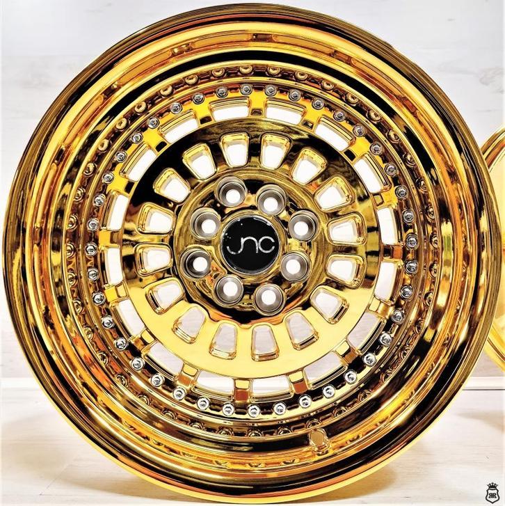 16 inch 4x100 4x114.3 JNC Wheels JNC046 Platinum Gold Velgen, Auto-onderdelen, Banden en Velgen, Velg(en), Nieuw, 16 inch, Ophalen of Verzenden
