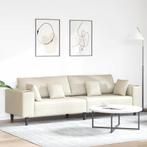 vidaXL Velours Bank met kussen Crème 208 cm Fluweel, Huis en Inrichting, Banken | Bankstellen, Verzenden, Nieuw, Minder dan 150 cm