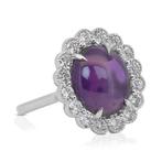 Ring - 18 karaat Witgoud - 7.63ct. tw. Stersaffier - Diamant, Nieuw