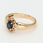 Ring - 18 karaat Geel goud - 0.48ct. tw. Saffier - Diamant, Sieraden, Tassen en Uiterlijk, Ringen, Nieuw