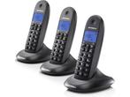 Motorola C1003 - Trio DECT telefoon - Zwart - 3 handsets, Telecommunicatie, Vaste telefoons | Handsets en Draadloos, Verzenden