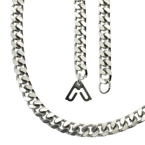Zilveren gourmetschakel ketting | 62 cm (zware ketting), Sieraden, Tassen en Uiterlijk, Kettingen, Overige kleuren, Gebruikt, Zilver