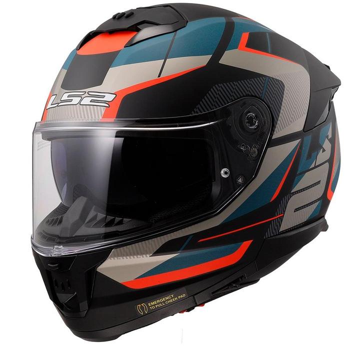 LS2 FF808 STREAM II Road M. Zwart Blauw-06 Integraalhelm, Motoren, Kleding | Motorhelmen, XXL, Nieuw met kaartje, Overige merken