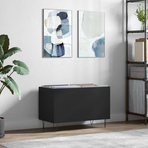 vidaXL Platenkast 74,5x38x48 cm bewerkt hout zwart, Huis en Inrichting, Woonaccessoires | Cd- en Dvd-rekken, Nieuw, Verzenden