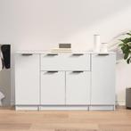 vidaXL Dressoirs 3 st bewerkt hout wit, Huis en Inrichting, Kasten | Dressoirs, 100 tot 150 cm, Verzenden, Nieuw, 25 tot 50 cm