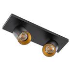 Mila 2 Opbouwspot Zwart/Goud Binnenverlichting Spots opbouw, Huis en Inrichting, Lampen | Spots, Verzenden, Nieuw