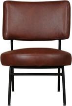 Leren ronde fauteuil - Echt leer, Modern, Comfortabel en kie, Huis en Inrichting, Fauteuils, Nieuw, Ophalen of Verzenden, 50 tot 75 cm