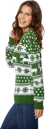 2dekans | Dressforfun Kersttrui wintertoverpracht groen-wit, Diversen, Ophalen of Verzenden, Zo goed als nieuw