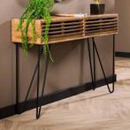 *WOONWINKEL* Mangohouten Sidetable Met Lades, Verzenden, Nieuw