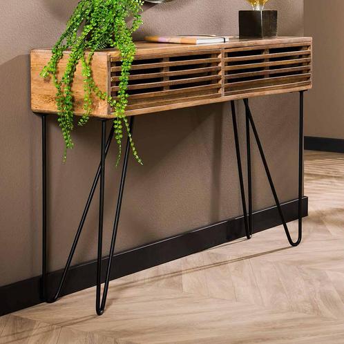 *WOONWINKEL* Mangohouten Sidetable Met Lades, Huis en Inrichting, Tafels | Sidetables, Nieuw, Verzenden