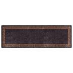 vidaXL Vloerkleed wasbaar anti-slip 80x300 cm zwart en, Verzenden, Nieuw, Zwart