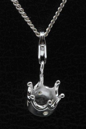 Zilveren Kroon met zirkonia hanger en/of bedel, Sieraden, Tassen en Uiterlijk, Bedels, Verzenden