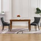 vidaXL Eetkamerstoelen 2 st stof grijs, Huis en Inrichting, Stoelen, Verzenden, Nieuw, Grijs