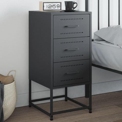 vidaXL Nachtkastje 36x39x78 cm staal antracietkleurig, Huis en Inrichting, Slaapkamer | Nachtkastjes, Nieuw, Metaal of Aluminium