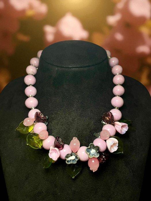 vetro di Murano - Halsketting - Bloemrijke ketting, Antiek en Kunst, Antiek | Glas en Kristal