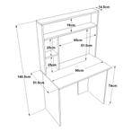 Bureau Tópisa 148,5x90x51,5 cm eikenkleurig en wit [en.casa], Huis en Inrichting, Bureaus, Verzenden, Nieuw