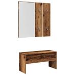 vidaXL Halmeubelset bewerkt hout oud houtkleurig, Huis en Inrichting, Verzenden, Nieuw