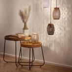 Bijzettafel - Livion Jin - Houten blad - Rond - Zwart -, Huis en Inrichting, Tafels | Eettafels, Ophalen of Verzenden, Nieuw, Metaal