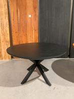Ronde tafel Mango zwart 130 cm, Huis en Inrichting, Industrieel, botanisch, Rond, Ophalen of Verzenden, Zo goed als nieuw