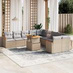 vidaXL 11-delige Tuinset met kussens poly rattan beige, Verzenden, Nieuw, Tuinset