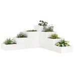 vidaXL Plantenbak 4-laags 80,5x79x36 cm massief grenenhout, Tuin en Terras, Bloembakken en Plantenbakken, Verzenden, Nieuw, Hout