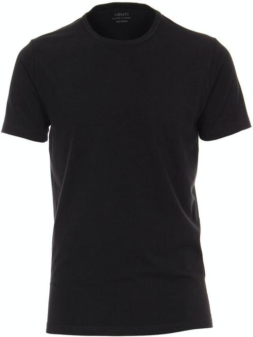 Venti Basis T-shirt Met Stretch Ronde hals Zwart 2-Pack, Kleding | Heren, T-shirts, Zwart, Nieuw, Verzenden