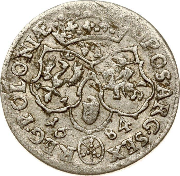 Polen, Bromberg. John III Sobieski. Szostak (6 Grosz) 1684, Postzegels en Munten, Munten | Europa | Niet-Euromunten