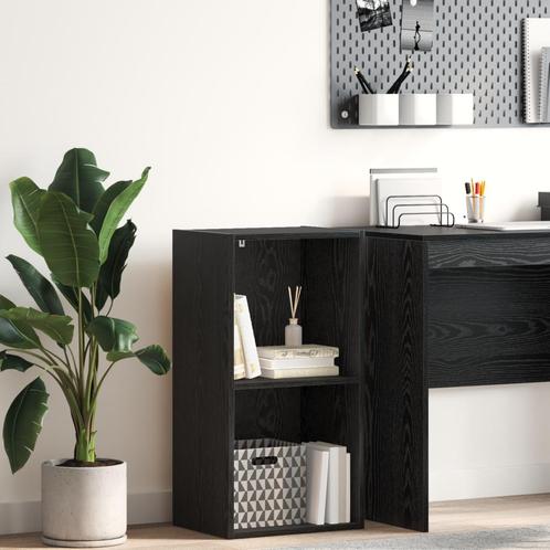 vidaXL Boekenkast Zwart eiken 40 x 30 x 77 cm Bewerkt hout, Huis en Inrichting, Kasten | Boekenkasten, Nieuw, Minder dan 50 cm