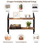 Wandplank 2 Niveaus Hangende Plank Wandplank 60 x 15 x 51 cm, Nieuw, Verzenden