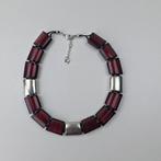 Dames Statement Ketting Rood Zilver – Chunky Collier, Sieraden, Tassen en Uiterlijk, Kettingen, Verzenden, Nieuw