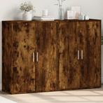vidaXL Dressoirs 2 st 60x31x84 cm bewerkt hout gerookt, Minder dan 50 cm, Verzenden, Nieuw, Overige houtsoorten