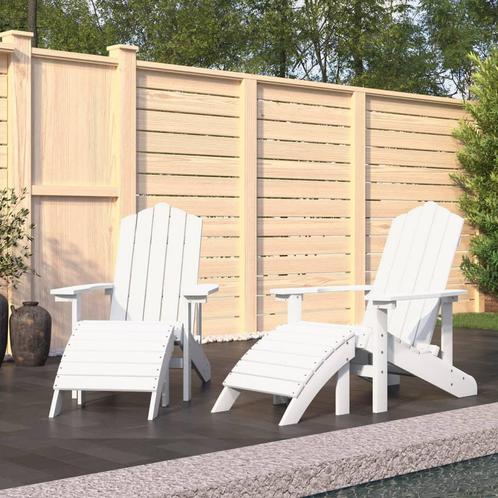 vidaXL Tuinstoelen 2 st Adirondack met voetensteunen HDPE, Tuin en Terras, Tuinstoelen, Nieuw, Verzenden