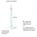 Elektrische Radiator TVS ELDO 1 Mat Zwart met Timer 140x6 cm, Ophalen of Verzenden, Nieuw