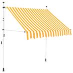 vidaXL Luifel handmatig uittrekbaar 200 cm oranje en witte, Tuin en Terras, Verzenden, Nieuw