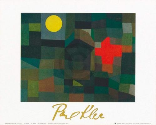 Kunstdruk Paul Klee - Incendio la luna piena, 1933 30x24cm, Huis en Inrichting, Woonaccessoires | Schilderijen, Tekeningen en Foto's