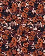 Viscose Crêpe Bloemen Marine Blauw, Nieuw, Blauw